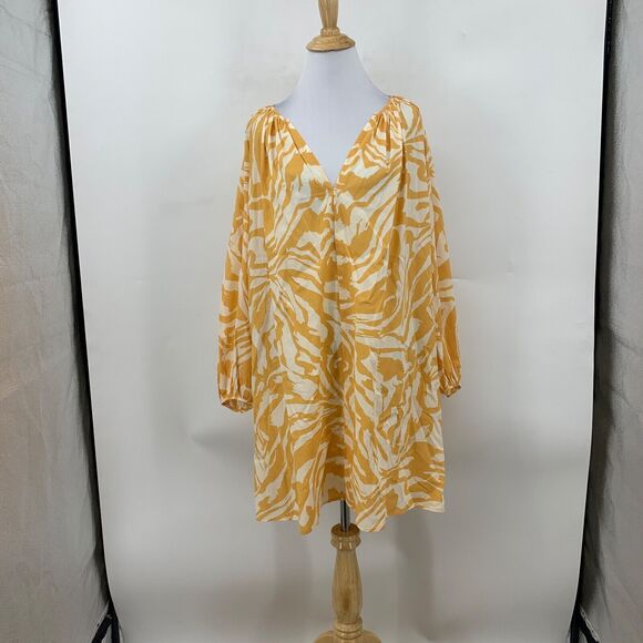 H&M A Line Dress Womens XS Extra Small Floral Pleated Shoulders Elastic Cuff - Picture 4 of 12